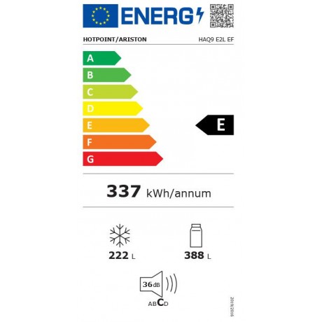 HOTPOINT HAQ9 E2L EF Ντουλάπα 187cm Inox
